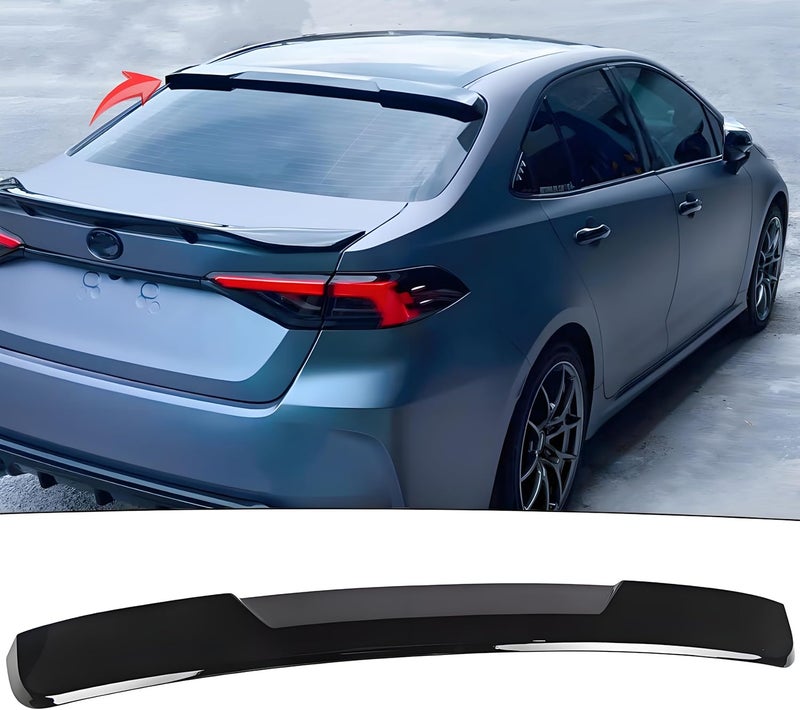 NeespoC Rear Window Roof Spoiler Visor Wing Compatible with Toyota Corolla Sedan L/LE/SE/XLE/XSE 2020 2021 2022 2023 2024 2025 Top Wing Lip Accessories (Glossy Black) - Image 1